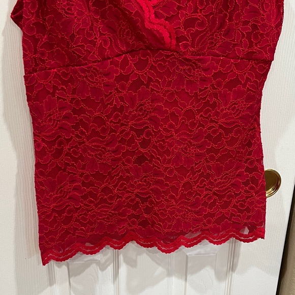 Boston Proper Red Lace Top size XL - Picture 3 of 9